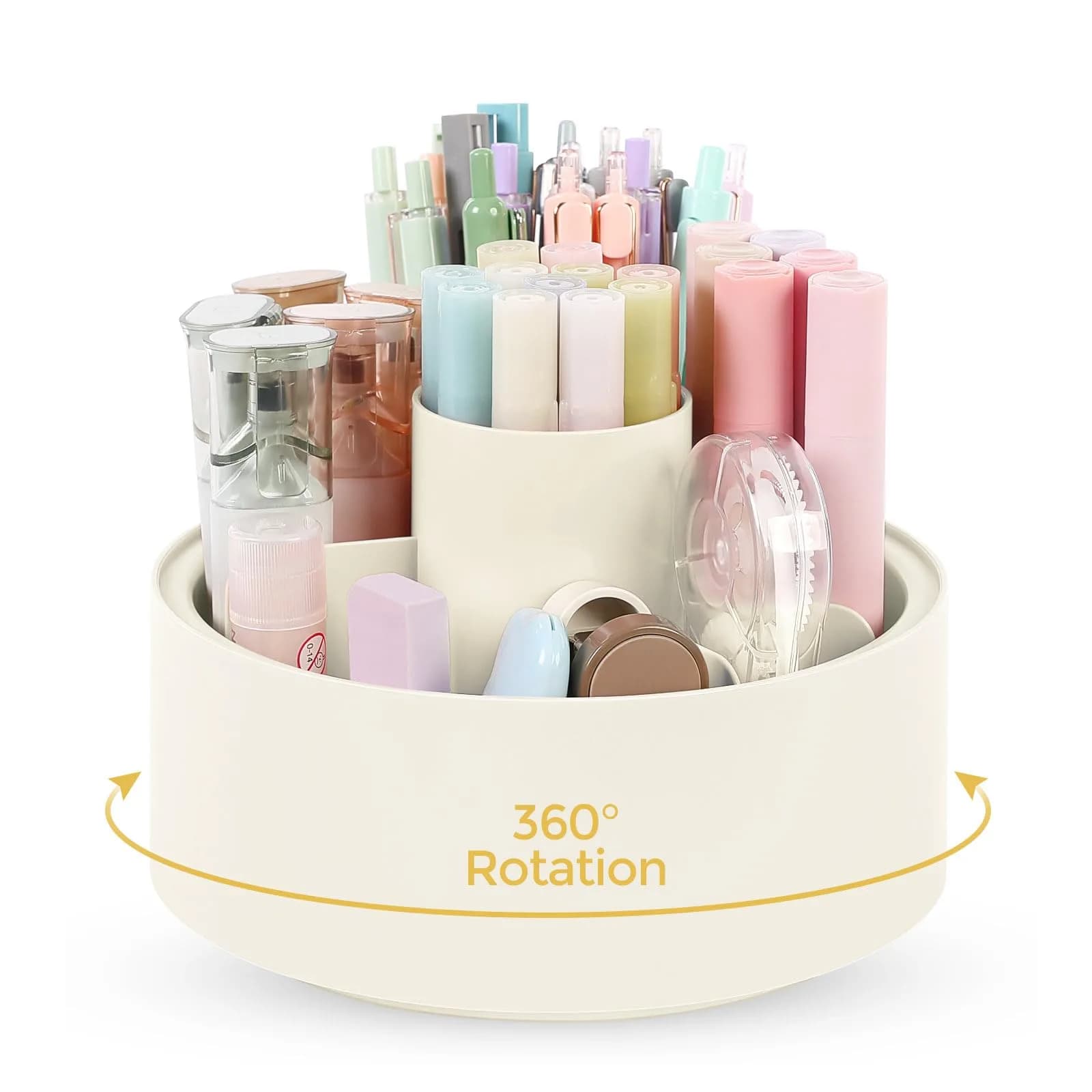 SKYDUE Rotating Pencil Pen Holder with 6 Slots | Desk Organizer for Office, School, Home - main product image