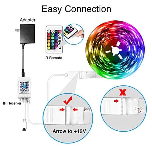 DAYBETTER RGB LED Strip Lights 30.48m (100ft) | Smart App & Remote Control for Bedroom Decor thumbnail 5