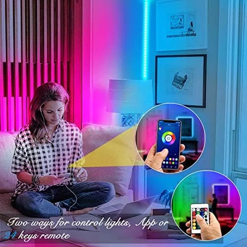 DAYBETTER RGB LED Strip Lights 30.48m (100ft) | Smart App & Remote Control for Bedroom Decor thumbnail 3