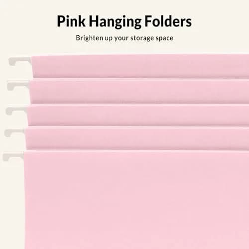 SUNEE Legal Size Hanging File Folders 9.2"x14.8" Pink 25 Pack 1/5-Cut Tabs | Stay Organized for Home and Office thumbnail 5