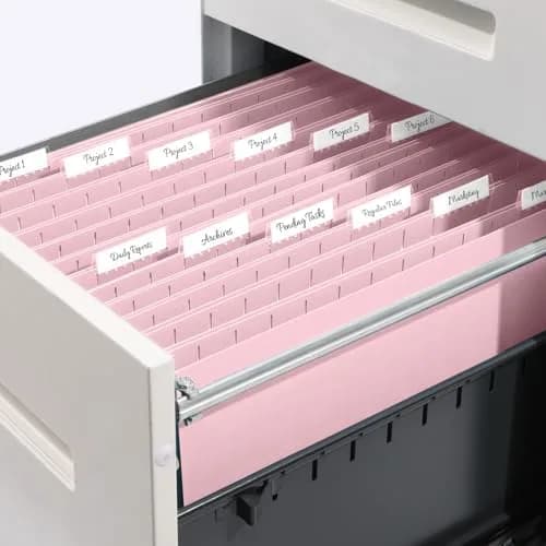 SUNEE Legal Size Hanging File Folders 9.2"x14.8" Pink 25 Pack 1/5-Cut Tabs | Stay Organized for Home and Office thumbnail 8