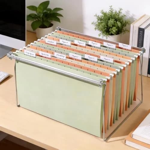 SUNEE Legal Size Hanging File Folders 9.2"x14.8" (25 Pack) | Morandi Colors, 1/5-Cut Tabs, 1" Expansion thumbnail 7
