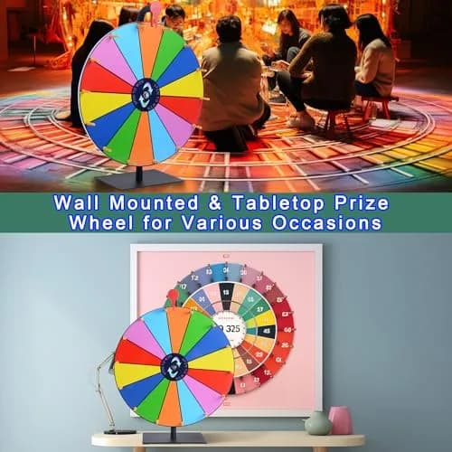 LRMBKM 16 Inch Heavy Duty Prize Wheel with 14 Slots & Dry Erase Surface | Fun for Parties & Events thumbnail 4