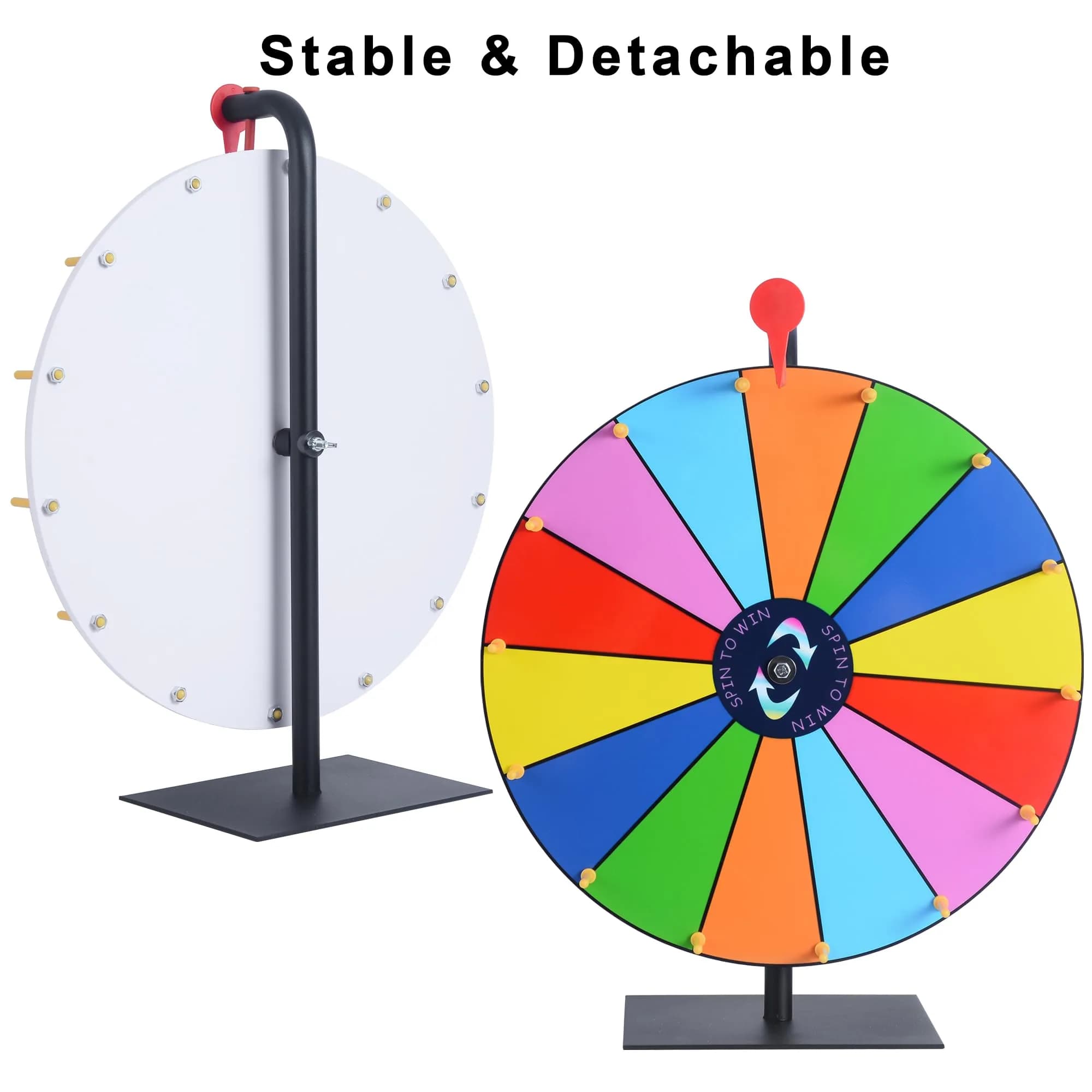 LRMBKM 16 Inch Heavy Duty Prize Wheel with 14 Slots & Dry Erase Surface | Fun for Parties & Events - view 5