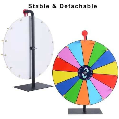 LRMBKM 16 Inch Heavy Duty Prize Wheel with 14 Slots & Dry Erase Surface | Fun for Parties & Events thumbnail 5
