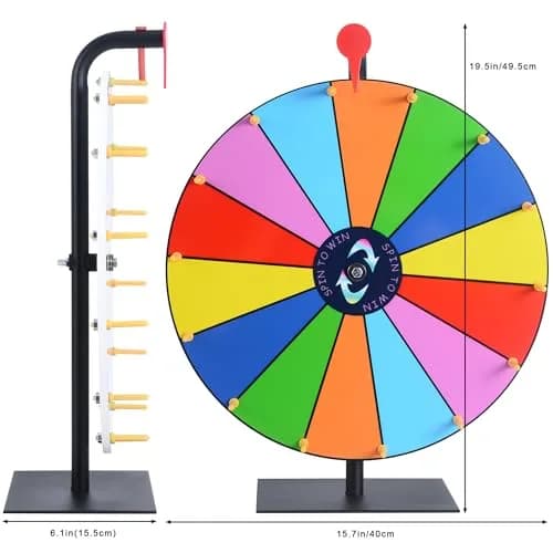 LRMBKM 16 Inch Heavy Duty Prize Wheel with 14 Slots & Dry Erase Surface | Fun for Parties & Events thumbnail 2