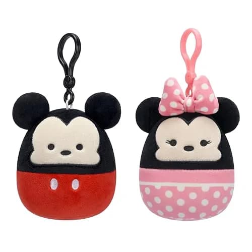 Squishmallows Original Disney Mickey and Minnie Clip 2-Pack Plush Toy | Official Jazwares Licensed thumbnail 1