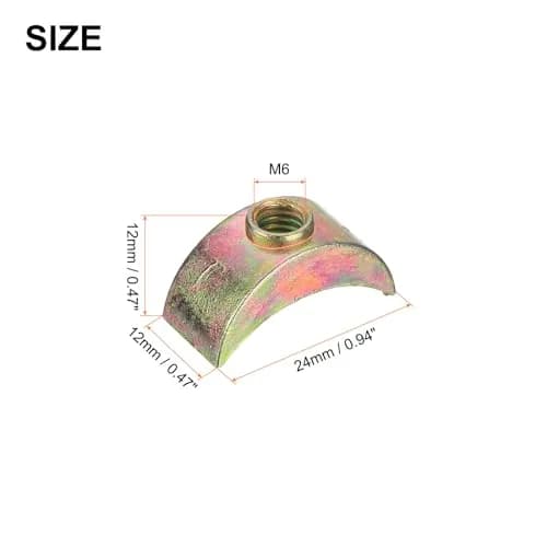 uxcell M6 Half Moon Spacer Connector 20pcs | Zinc Alloy Bronze M6 x 24mm (0.94") thumbnail 2