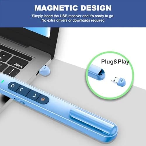 QUI Presentation Clicker with Volume Control, Wireless Presenter Remote | 328ft Range thumbnail 4