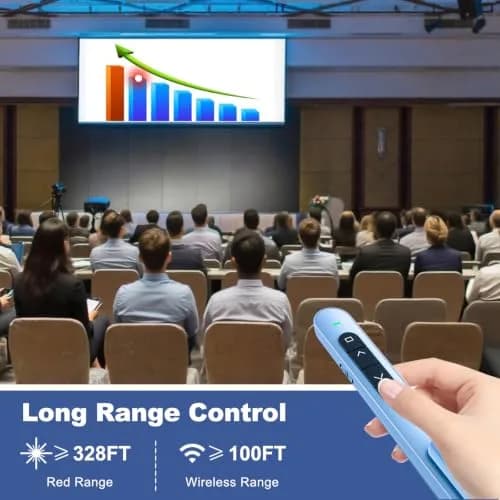 QUI Presentation Clicker with Volume Control, Wireless Presenter Remote | 328ft Range thumbnail 5
