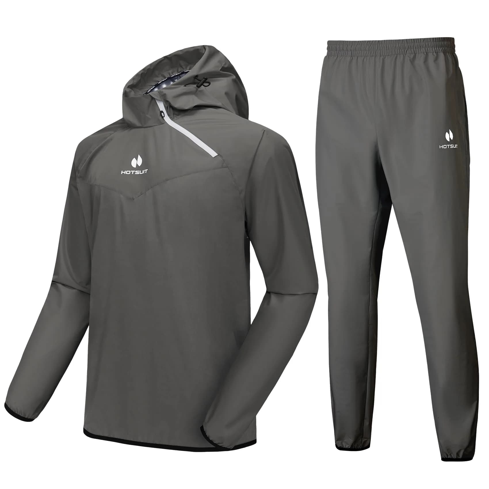 HOTSUIT Men's Sauna Suit - A. Dark Gray Jacket & Pants, Large | Sweat 5x More - main product image