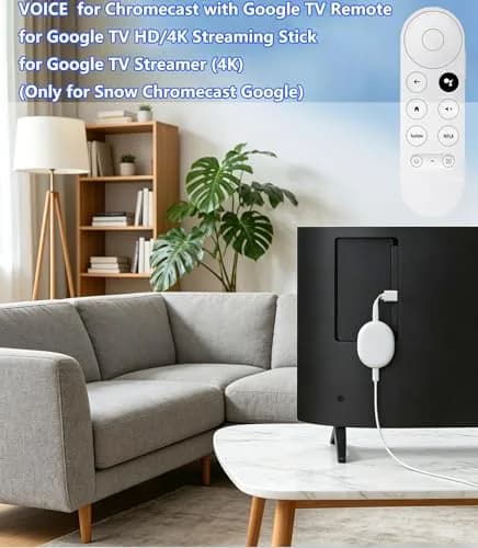 Dayume Voice Remote Control for Google Chromecast 4K TV | Compatible with G9N9N & GA01920-US (Snow) (70-120c) thumbnail 6