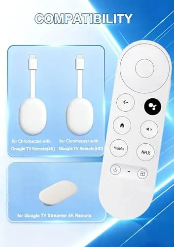 Dayume Voice Remote Control for Google Chromecast 4K TV | Compatible with G9N9N & GA01920-US (Snow) (70-120c) thumbnail 3