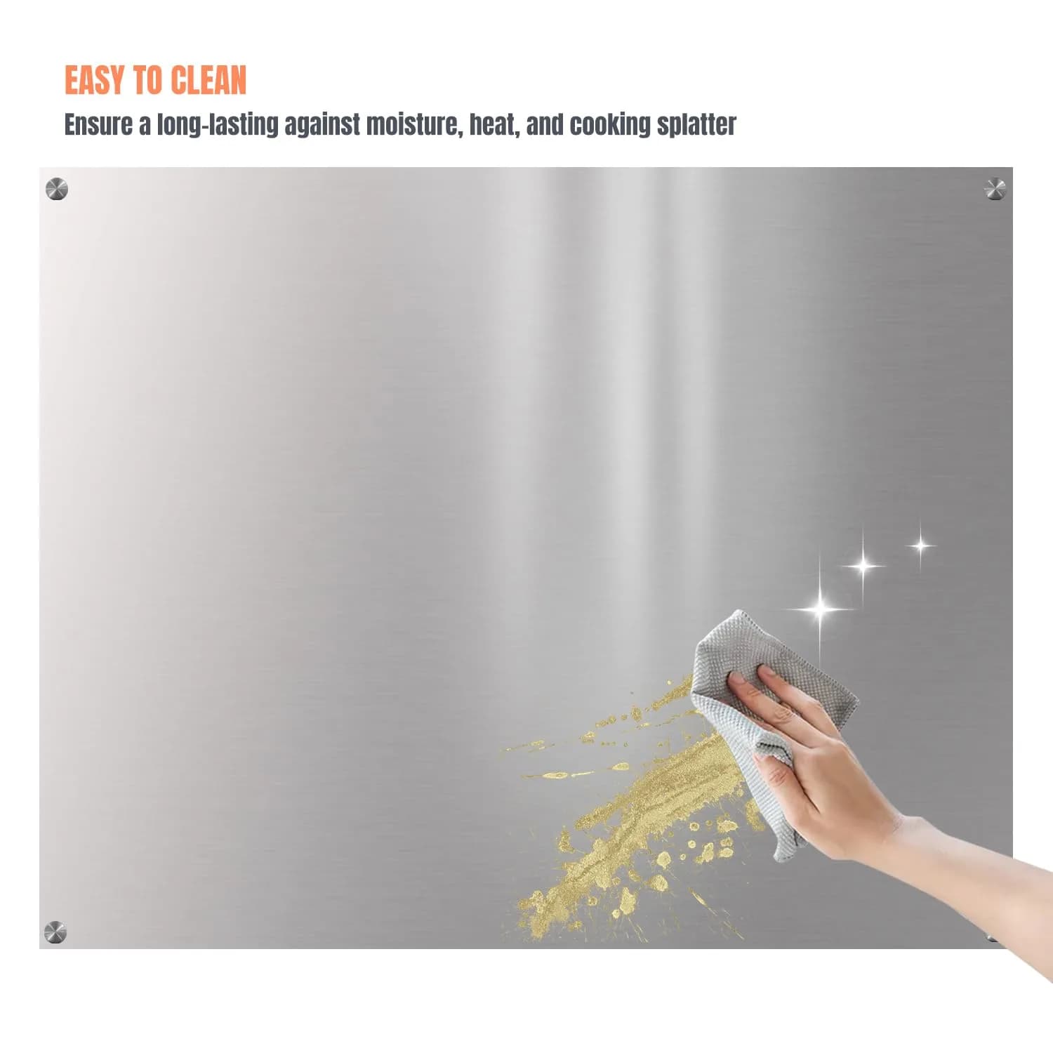 TUTU Stainless Steel Stove Backsplash 24" x 30" | Magnetic Metal Panel for Kitchen Walls - view 3