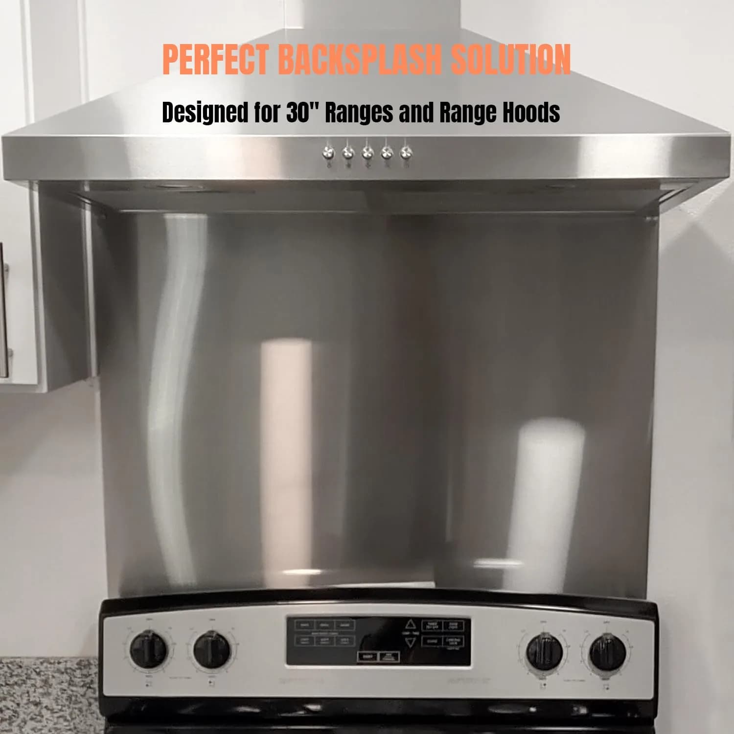 TUTU Stainless Steel Stove Backsplash 24" x 30" | Magnetic Metal Panel for Kitchen Walls - view 4