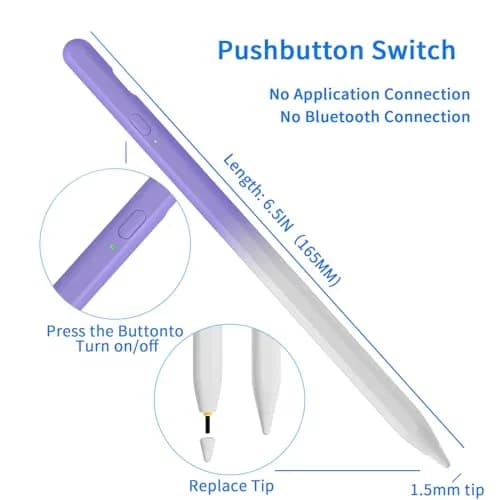 JXYHMY Stylus Pens for Touch Screens | Universal Fine Point iPad Pencil, Magnetic & Quick Charge thumbnail 3
