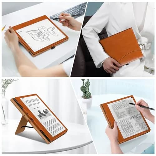 Fintie Stand Case for 10.3" Boox Note Air6 C/Air5 C/Air4 C/Air3 C/Air3 B/W Tablet ePaper | Brown PU Leather Folio with Card Slot & Pen Holder thumbnail 5