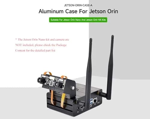 UeeKKoo Jetson Orin Aluminum Alloy Case with Camera Holder, Silver | Active + Passive Cooling thumbnail 3