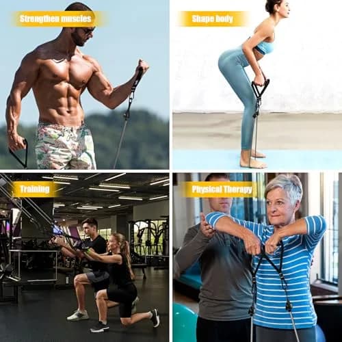 HPYGN 420lbs Heavy Resistance Bands Set with Handles, Door Anchor & Ankle Straps | 2.15 kg (4.74 lb) Total Resistance thumbnail 7