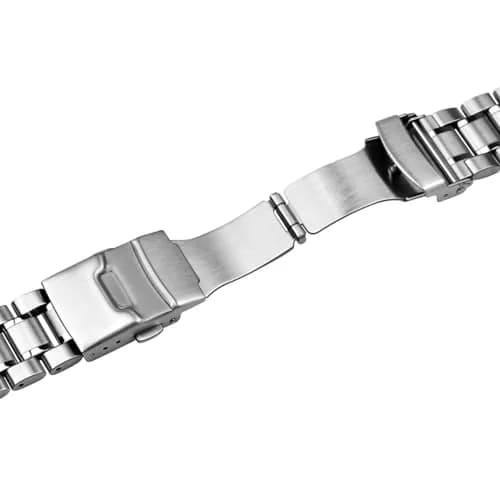 Juntan 20mm Stainless Steel Watch Band Silver | Quick Release Metal Bracelet with Double Folding Buckle thumbnail 7