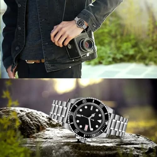 Juntan 20mm Stainless Steel Watch Band Silver | Quick Release Metal Bracelet with Double Folding Buckle thumbnail 3
