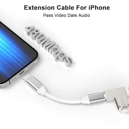 DESOFICON Lightning Male to Female Adapter 9cm (3.5 inch) | Extends iPhone Charging, Audio, Data thumbnail 5