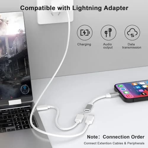 DESOFICON Lightning Male to Female Adapter 9cm (3.5 inch) | Extends iPhone Charging, Audio, Data thumbnail 8