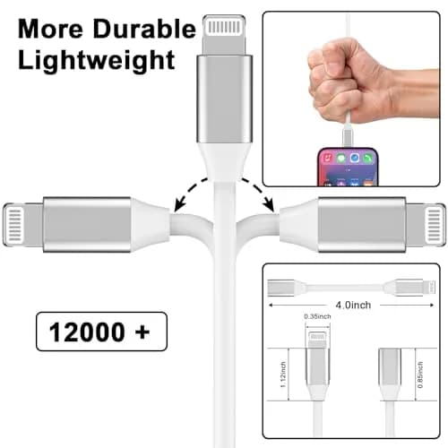 DESOFICON Lightning Male to Female Adapter 9cm (3.5 inch) | Extends iPhone Charging, Audio, Data thumbnail 3
