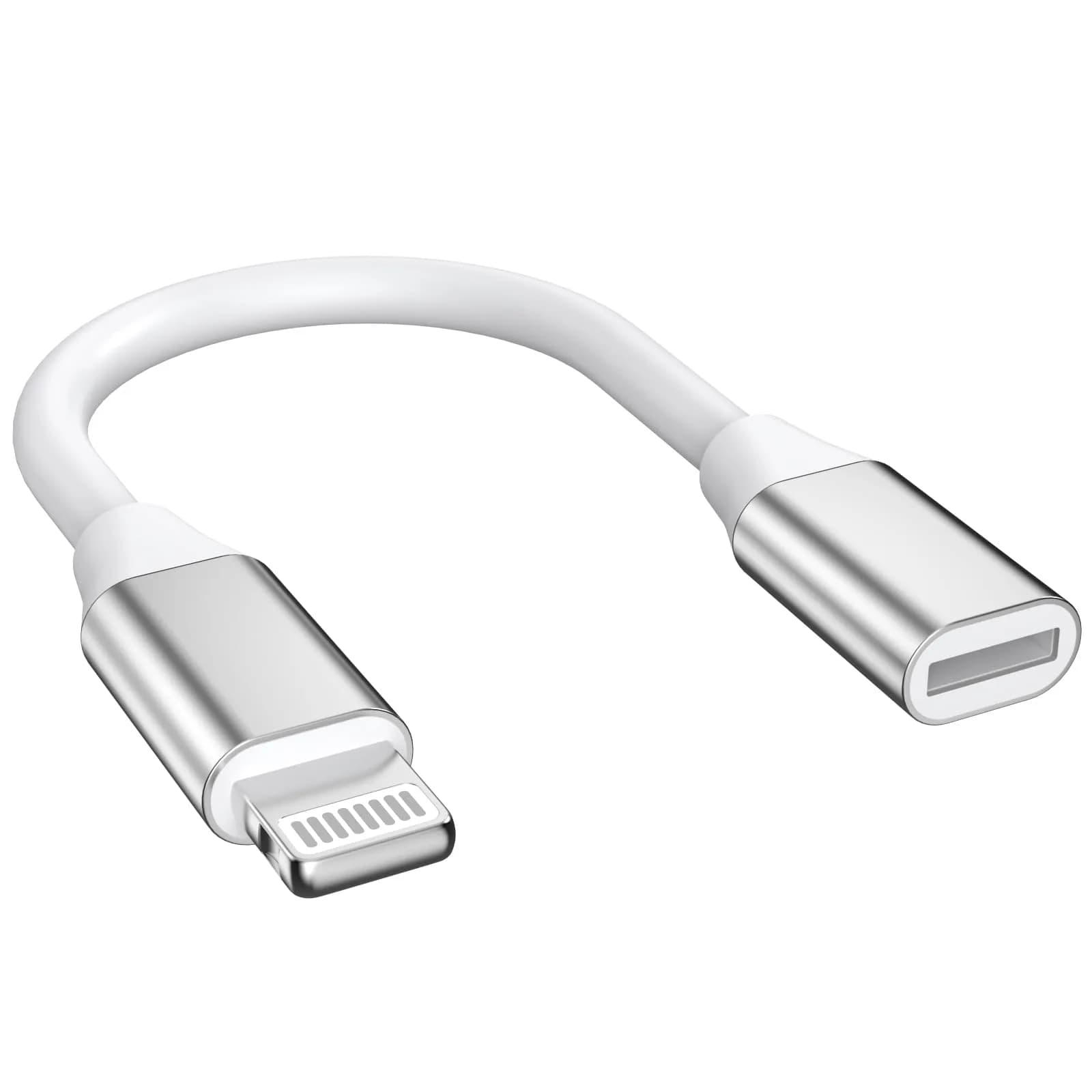 DESOFICON Lightning Male to Female Adapter 9cm (3.5 inch) | Extends iPhone Charging, Audio, Data - main product image