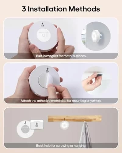GOODEA.fun Rechargeable Puck Lights with Remote, 6 Pack White & 13 RGB Colors, 8.5cm (3.3in) Diameter thumbnail 6