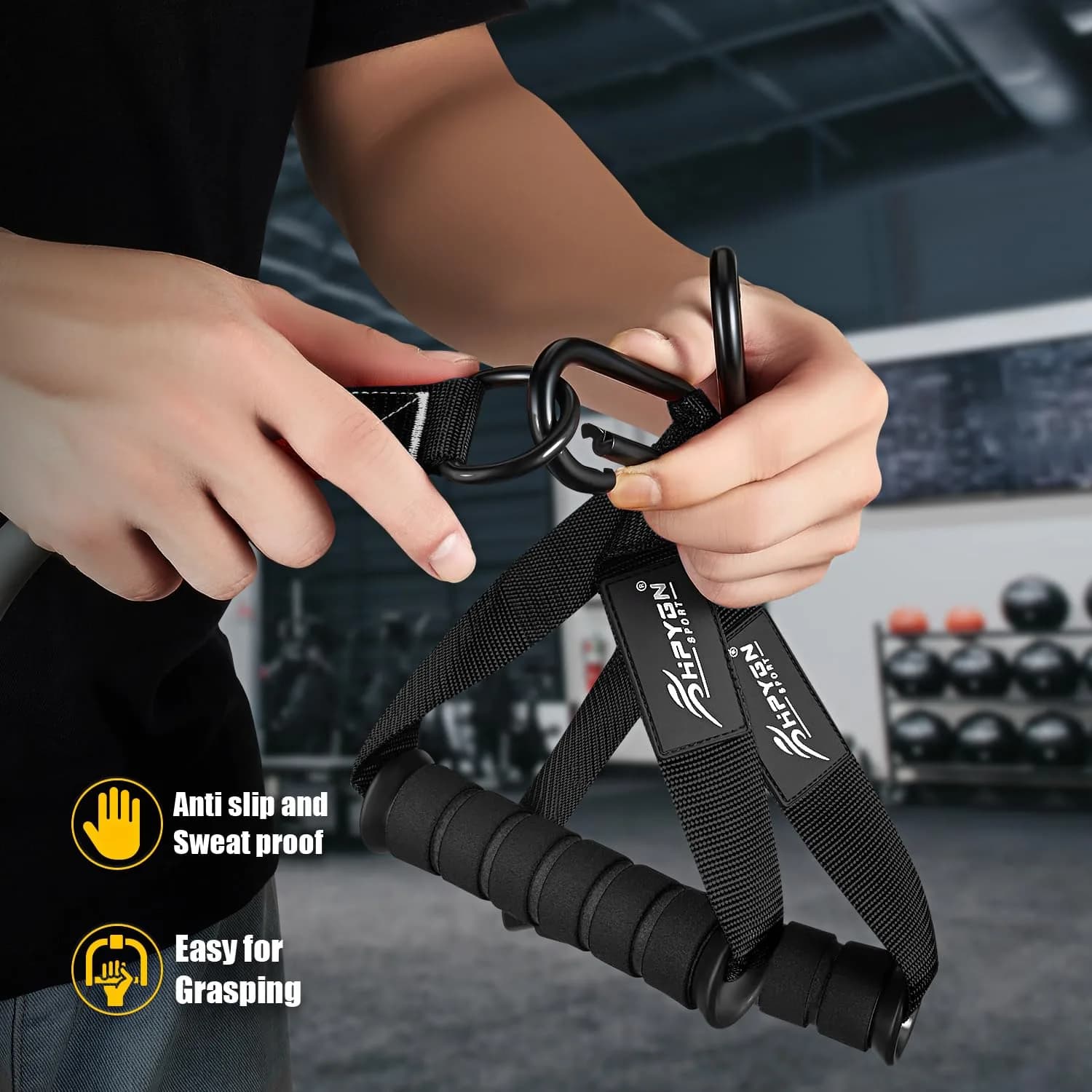 HPYGN Heavy Resistance Bands Set with Handles for Men | 300lbs Max Tension, 6 Levels - view 6