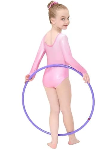 Gogokids Girls Long Sleeve 3 Pcs Gymnastics Leotard Set with Shorts | Sparkling Rhinestone Design for Activewear (70-120 chars) thumbnail 5