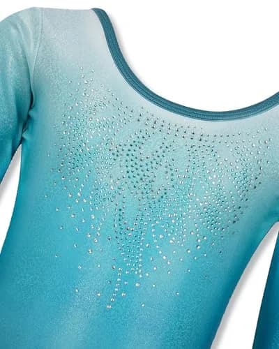 Gogokids Girls Long Sleeve 3-Piece Gymnastics Leotard Set with Shorts & Hairband, 90-150cm (3-12 Years) thumbnail 3