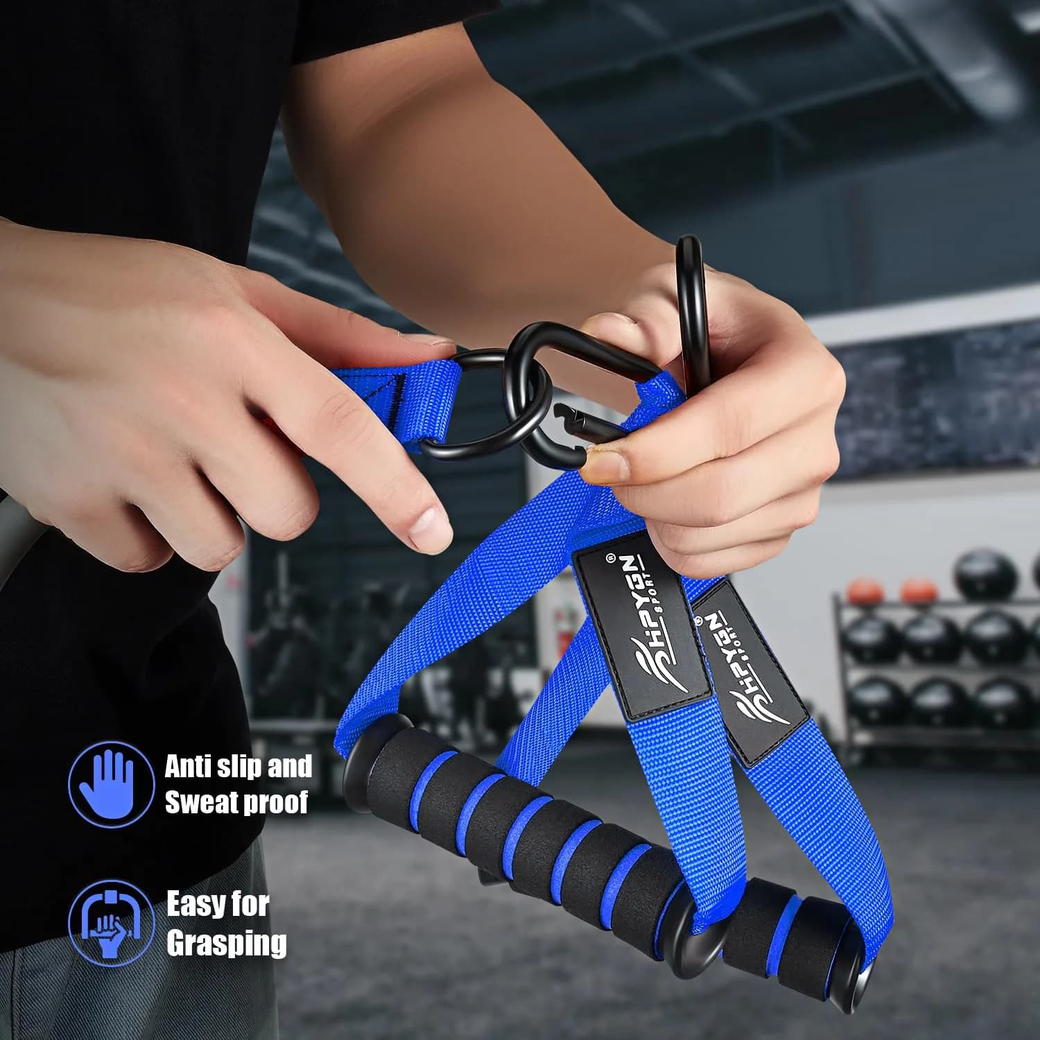 HPYGN 360lbs Resistance Bands Set with Handles, Door Anchor & Ankle Straps | 6 Levels for Full Body Strength - view 5