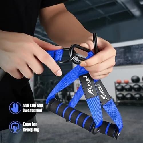 HPYGN 360lbs Resistance Bands Set with Handles, Door Anchor & Ankle Straps | 6 Levels for Full Body Strength thumbnail 5