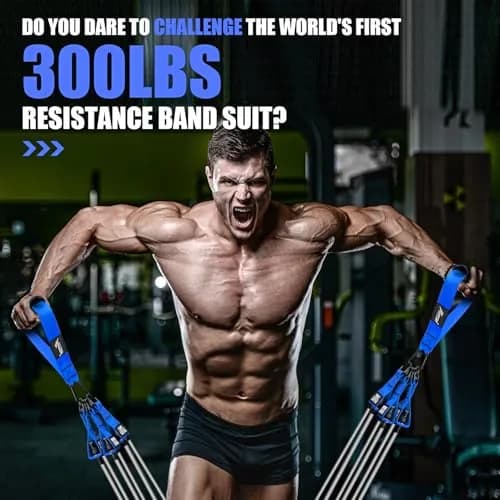 HPYGN 360lbs Resistance Bands Set with Handles, Door Anchor & Ankle Straps | 6 Levels for Full Body Strength thumbnail 6