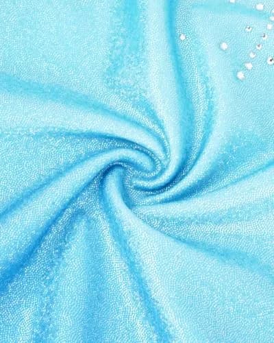 Gogokids Girls Long Sleeve 3 Pcs Gymnastics Leotard Set with Shorts | Breathable, Stretchy & Sparkling Rhinestones (70-120 chars) thumbnail 4