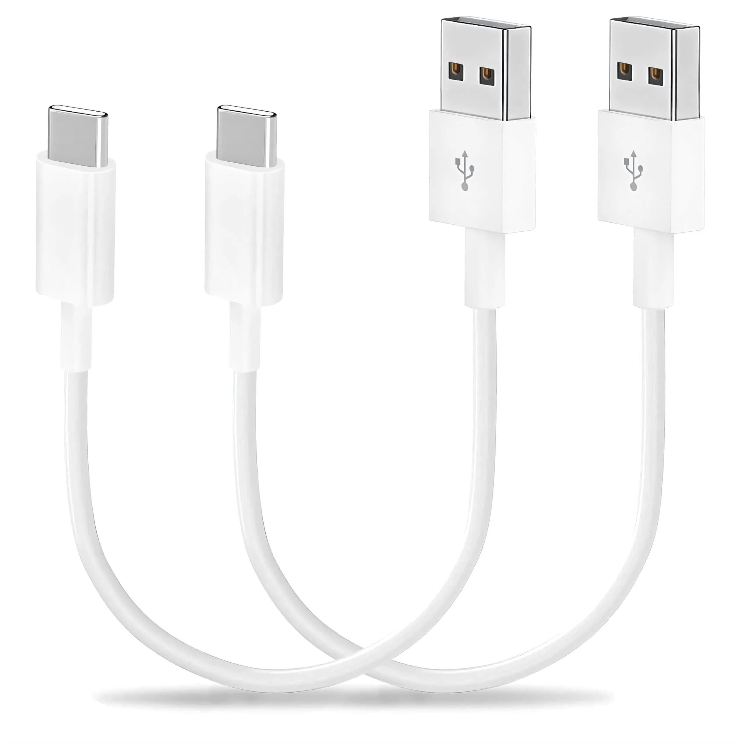 TOP-UP Short USB C Cable 1.15FT | 2 Pack, USB A to USB C CarPlay Cord, Fast Charging & Data Sync — USB to USB-C 1.15 ft