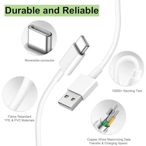 TOP-UP Short USB C Cable 1.15FT | 2 Pack, USB A to USB C CarPlay Cord, Fast Charging & Data Sync thumbnail 6