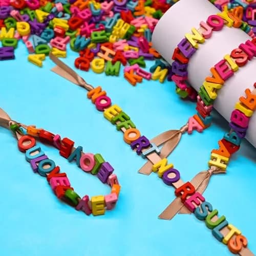 YuSheng Big Alphabet Letter Beads for Jewelry Making | 12mm Plastic Letters for DIY Crafts thumbnail 4