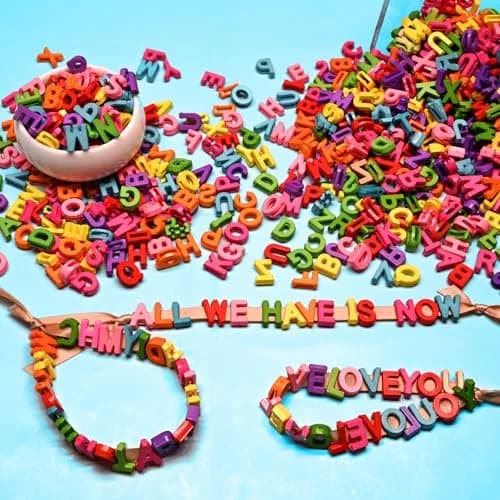 YuSheng Big Alphabet Letter Beads for Jewelry Making | 12mm Plastic Letters for DIY Crafts thumbnail 5