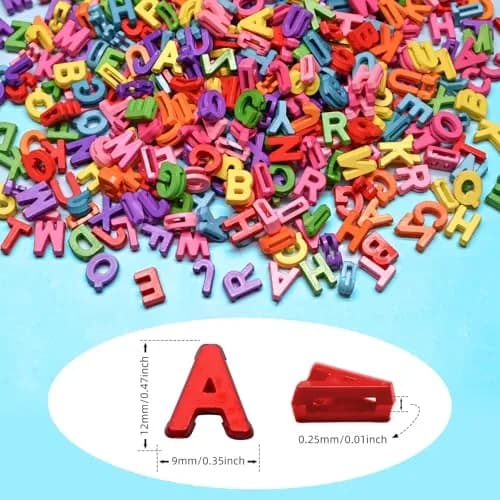 YuSheng Big Alphabet Letter Beads for Jewelry Making | 12mm Plastic Letters for DIY Crafts thumbnail 2