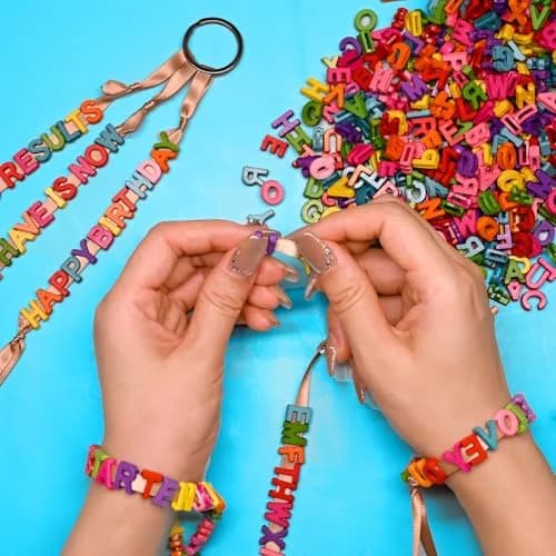 YuSheng Big Alphabet Letter Beads for Jewelry Making | 12mm Plastic Letters for DIY Crafts thumbnail 3