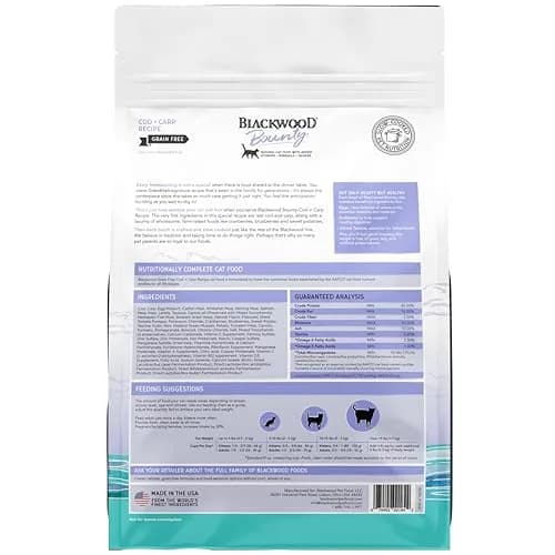 Blackwood Bounty Dry Cat Food, Cod & Carp Recipe, 2 lb | Slow Cooked, High Protein, Grain-Free Nutrition thumbnail 5