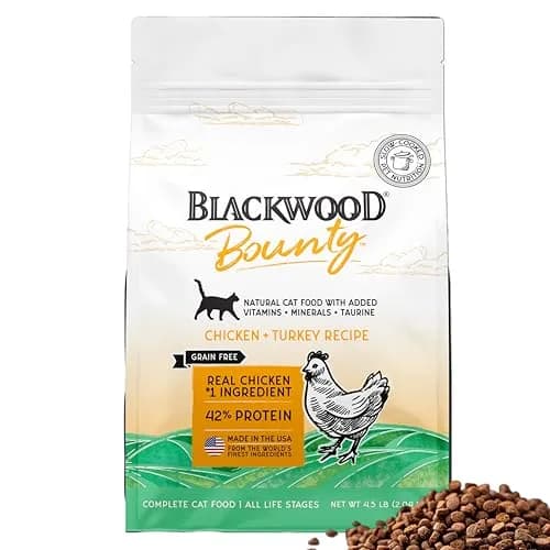 Blackwood Bounty Dry Cat Food Chicken & Turkey Recipe 4.5 lb | High Protein, Grain-Free, Slow Cooked thumbnail 1