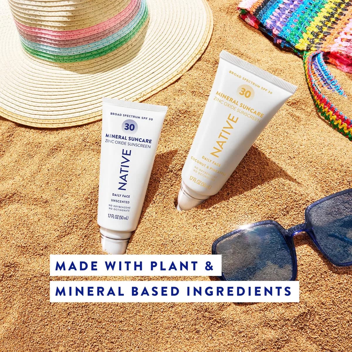 Native Sunscreen SPF 30 with Zinc Oxide, Pineapple & Coconut Scent, 48g (1.7 oz) | Dermatologist Tested for Sensitive Skin - view 4