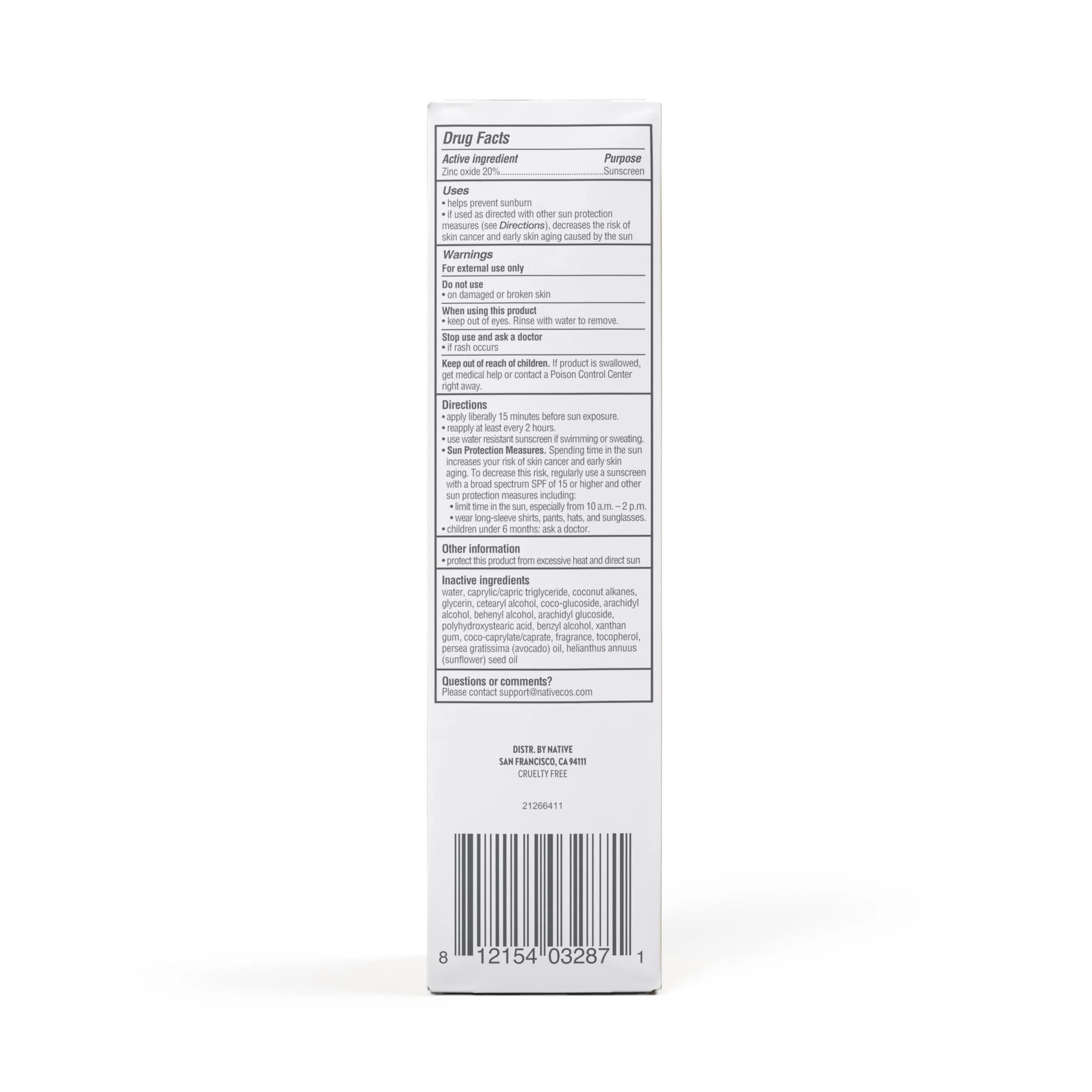 Native Sunscreen SPF 30 with Zinc Oxide, Pineapple & Coconut Scent, 48g (1.7 oz) | Dermatologist Tested for Sensitive Skin - view 8