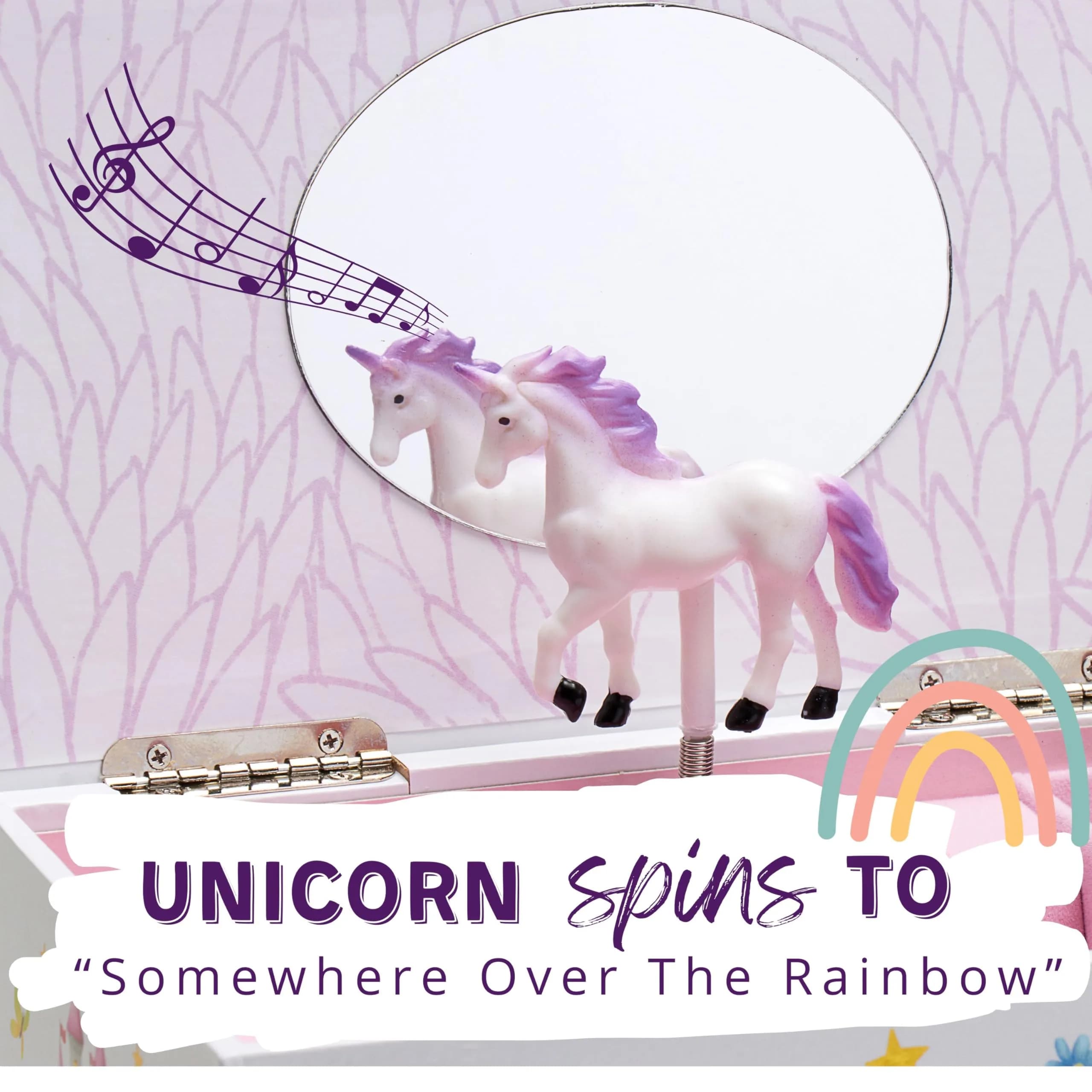 ABI + OLIE Kids Musical Jewelry Box for Girls 8-12 - Princess Castle Unicorn Theme with Charm Bracelets & Necklace, 18.5cm x 11.4cm x 10.9cm - view 6