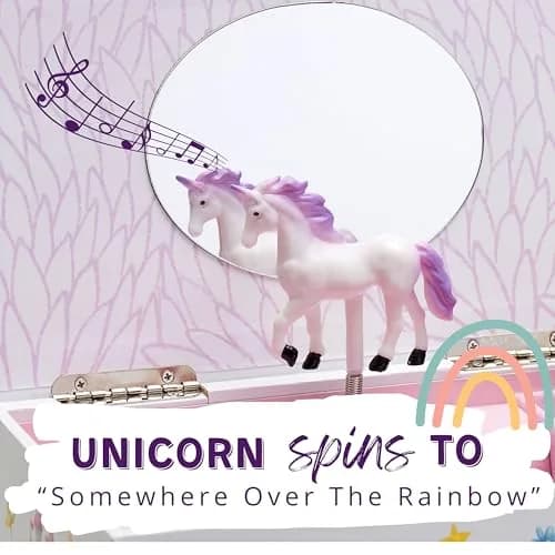 ABI + OLIE Kids Musical Jewelry Box for Girls 8-12 - Princess Castle Unicorn Theme with Charm Bracelets & Necklace, 18.5cm x 11.4cm x 10.9cm thumbnail 6
