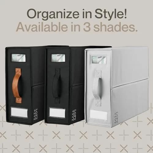 LOFT + IVY Bed Sheet Organizer 4-Pack | Foldable Linen Storage with Handles & Label Slot thumbnail 5